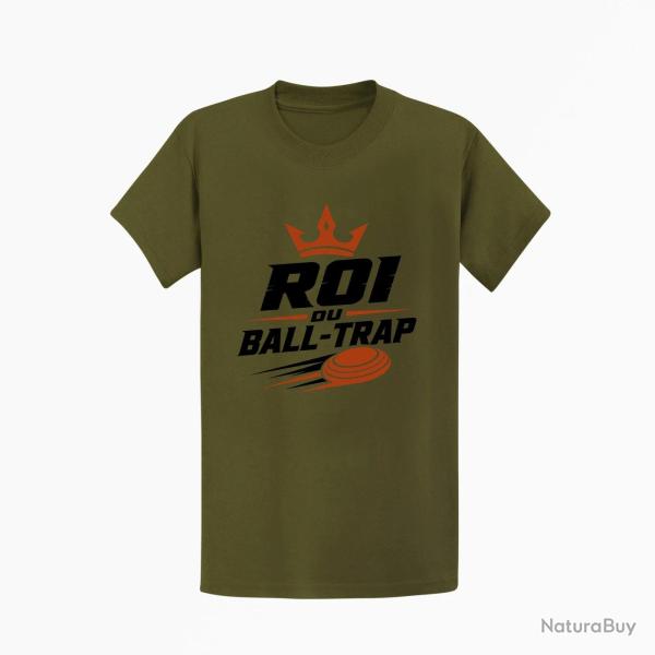 T-shirt Ball Trap Roi du Ball Trap Couronne Kaki / Noir et orange