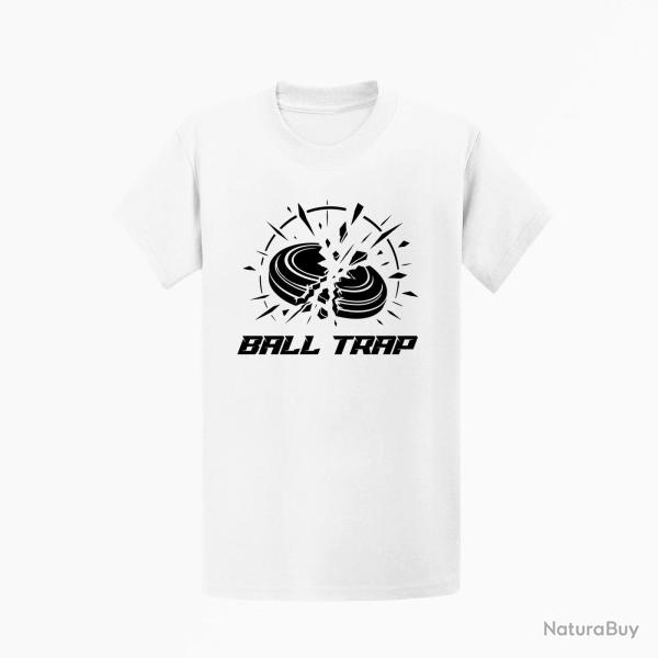 T-shirt Ball Trap Vitesse Double impact Blanc