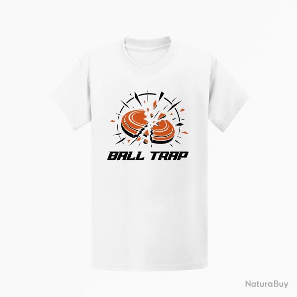 T-shirt Ball Trap Vitesse Double impact Blanc / Orange