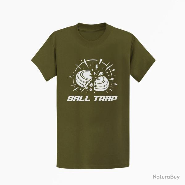T-shirt Ball Trap Vitesse Double impact Kaki / Blanc