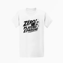 T-shirt Ball Trap Z&eacute;ro plateau &eacute;pargn&eacute; Tireur d&eacute;termin&eacute; Blanc