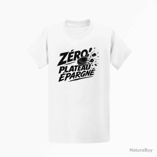 T-shirt Ball Trap Z�ro plateau �pargn� Tireur d�termin� Blanc