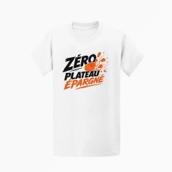 T-shirt Ball Trap Z&eacute;ro plateau &eacute;pargn&eacute; Tireur d&eacute;termin&eacute; Blanc / Orange