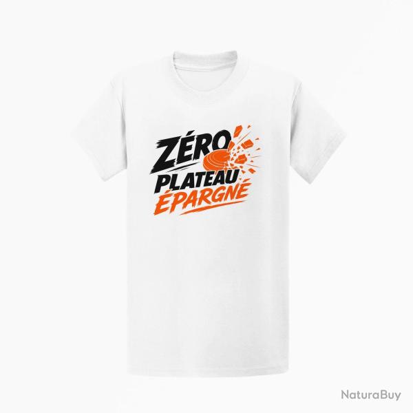 T-shirt Ball Trap Z�ro plateau �pargn� Tireur d�termin� Blanc / Orange
