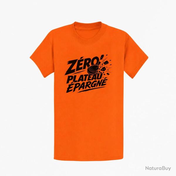 T-shirt Ball Trap Z�ro plateau �pargn� Tireur d�termin� Orange