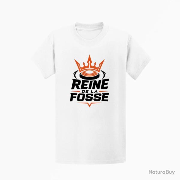 T-shirt Ball Trap Reine de la fosse Tireuse sportive Blanc / Orange