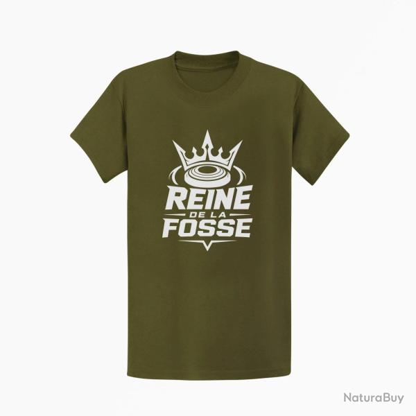 T-shirt Ball Trap Reine de la fosse Tireuse sportive Kaki / Blanc