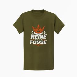 T-shirt Ball Trap Reine de la fosse Tireuse sportive Kaki / Blanc et orange