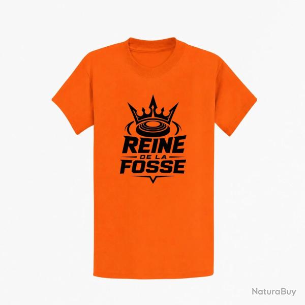 T-shirt Ball Trap Reine de la fosse Tireuse sportive Orange