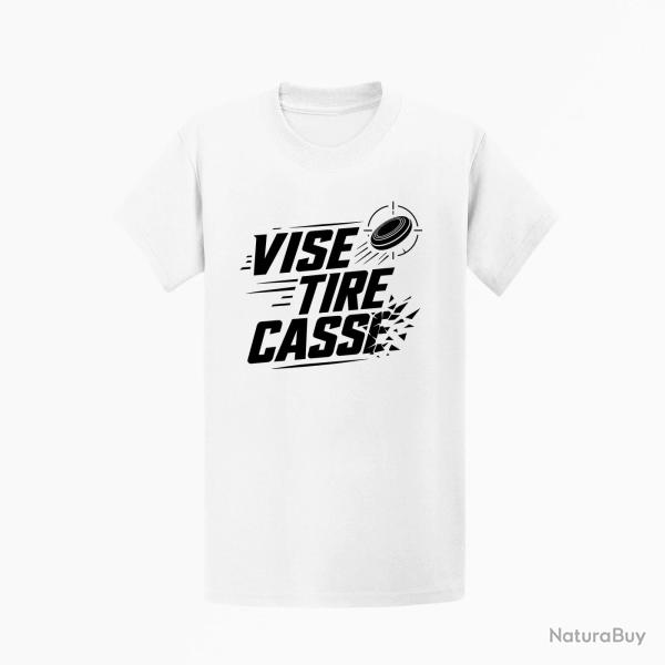 T-shirt Ball Trap Vise, tire, casse S�quence de tir Blanc