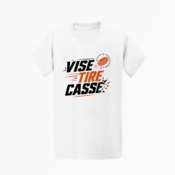 T-shirt Ball Trap Vise, tire, casse S&eacute;quence de tir Blanc / Orange