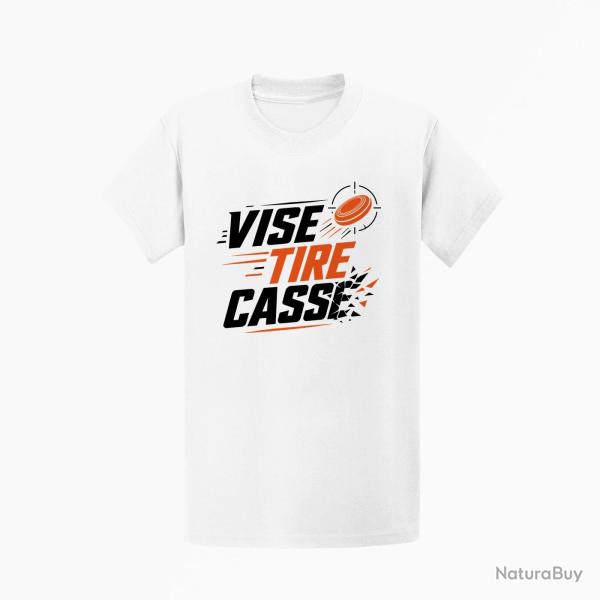 T-shirt Ball Trap Vise, tire, casse S�quence de tir Blanc / Orange
