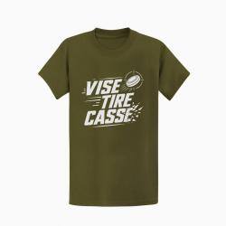 T-shirt Ball Trap Vise, tire, casse S&eacute;quence de tir Kaki / Blanc