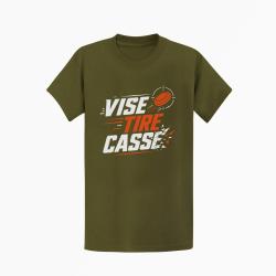 T-shirt Ball Trap Vise, tire, casse S&eacute;quence de tir Kaki / Blanc et orange