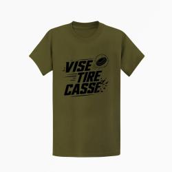 T-shirt Ball Trap Vise, tire, casse S&eacute;quence de tir Kaki / Noir