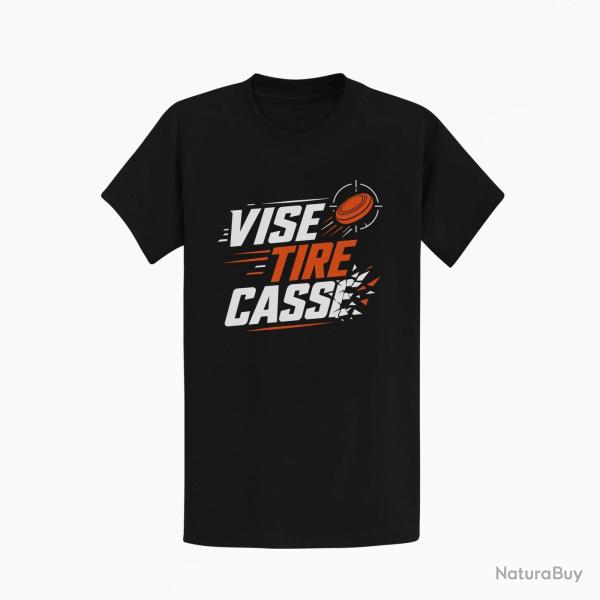 T-shirt Ball Trap Vise, tire, casse S�quence de tir Noir / Orange