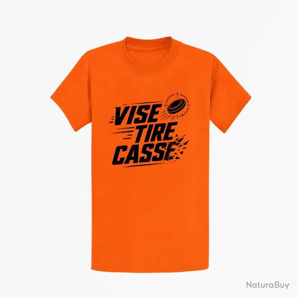 T-shirt Ball Trap Vise, tire, casse S�quence de tir Orange