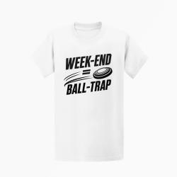 T-shirt Ball Trap Week-end Ball Trap Stand et plateaux Blanc