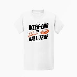 T-shirt Ball Trap Week-end Ball Trap Stand et plateaux Blanc / Orange