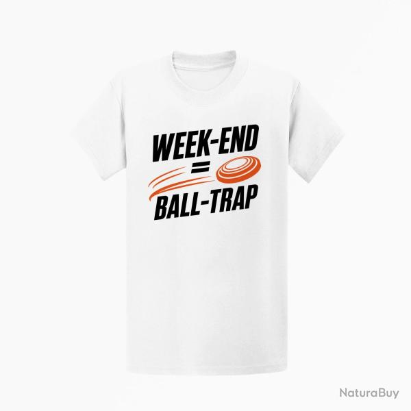 T-shirt Ball Trap Week-end Ball Trap Stand et plateaux Blanc / Orange