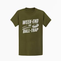T-shirt Ball Trap Week-end Ball Trap Stand et plateaux Kaki / Blanc