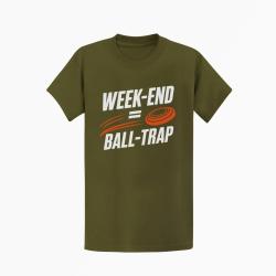 T-shirt Ball Trap Week-end Ball Trap Stand et plateaux Kaki / Blanc et orange