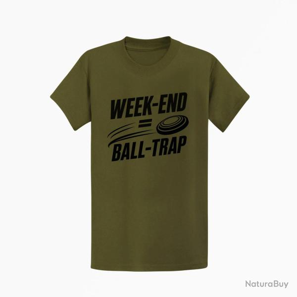 T-shirt Ball Trap Week-end Ball Trap Stand et plateaux Kaki / Noir