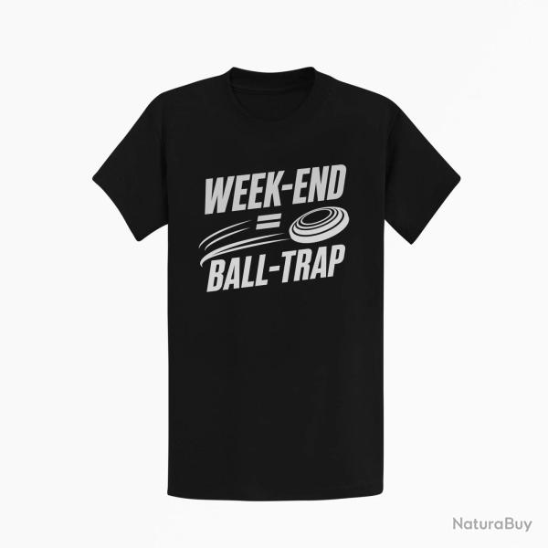 T-shirt Ball Trap Week-end Ball Trap Stand et plateaux Noir