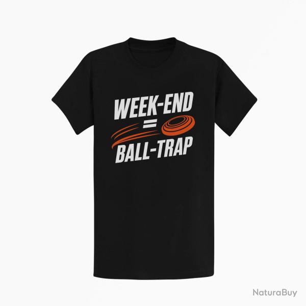 T-shirt Ball Trap Week-end Ball Trap Stand et plateaux Noir / Orange