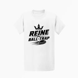 T-shirt Ball Trap Reine du Ball Trap Couronne Blanc