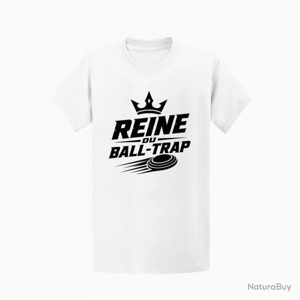 T-shirt Ball Trap Reine du Ball Trap Couronne Blanc