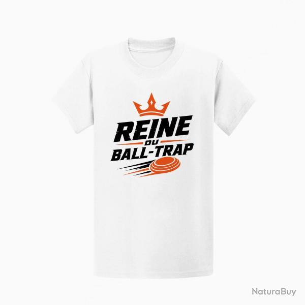 T-shirt Ball Trap Reine du Ball Trap Couronne Blanc / Orange