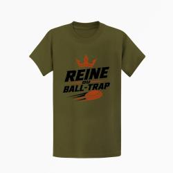 T-shirt Ball Trap Reine du Ball Trap Couronne Kaki / Noir et orange