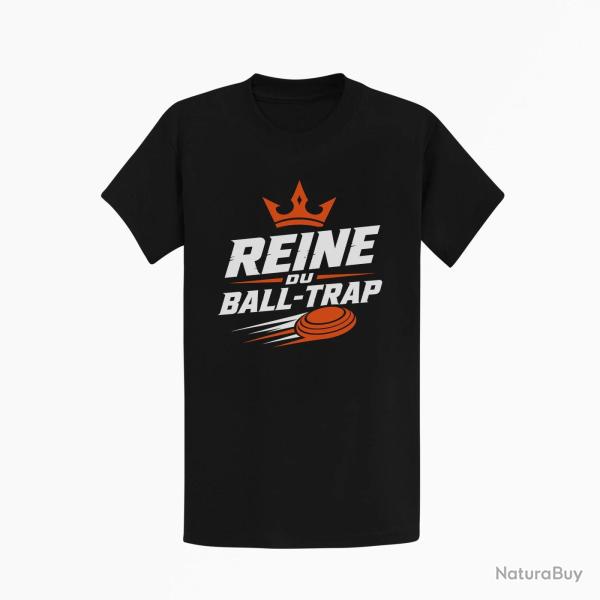 T-shirt Ball Trap Reine du Ball Trap Couronne Noir / Orange