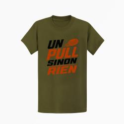 T-shirt Ball Trap Un Pull sinon rien Slogan Kaki / Noir et orange