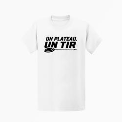 T-shirt Ball Trap Un plateau, un tir Trajectoire parfaite Blanc