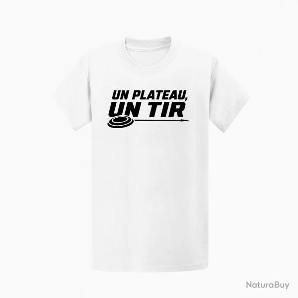 T-shirt Ball Trap Un plateau, un tir Trajectoire parfaite Blanc