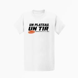 T-shirt Ball Trap Un plateau, un tir Trajectoire parfaite Blanc / Orange