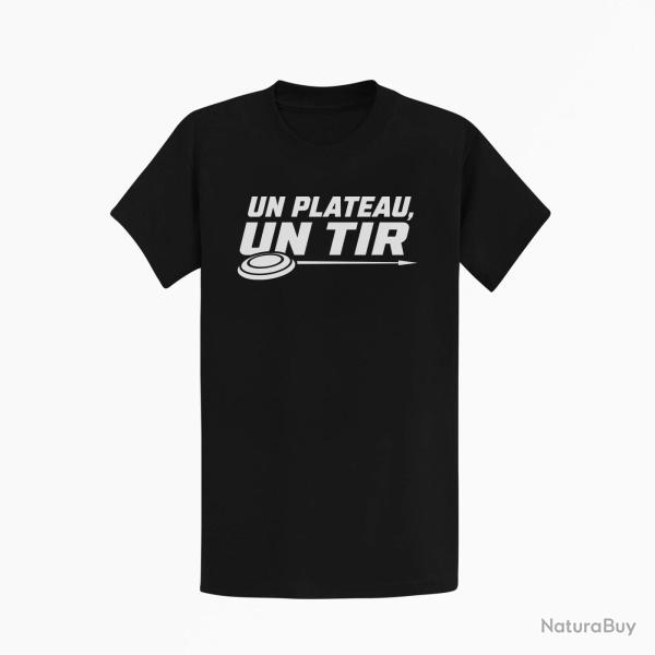 T-shirt Ball Trap Un plateau, un tir Trajectoire parfaite Noir