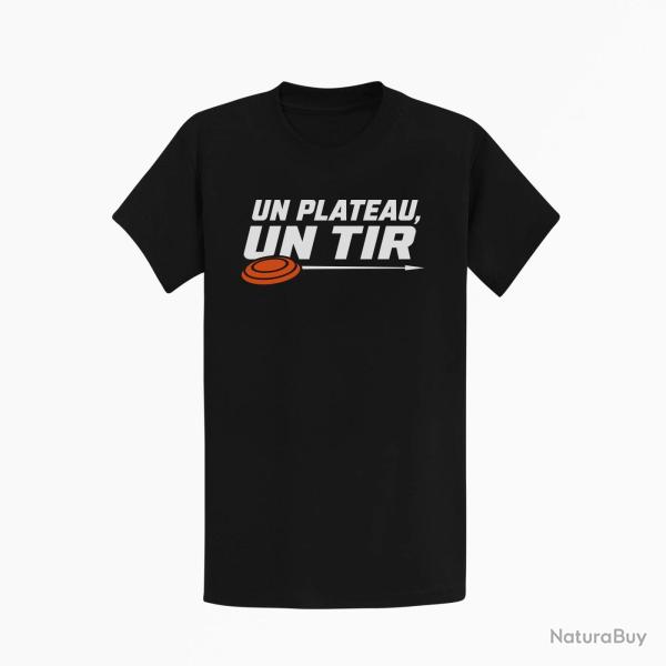 T-shirt Ball Trap Un plateau, un tir Trajectoire parfaite Noir / Orange