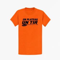 T-shirt Ball Trap Un plateau, un tir Trajectoire parfaite Orange
