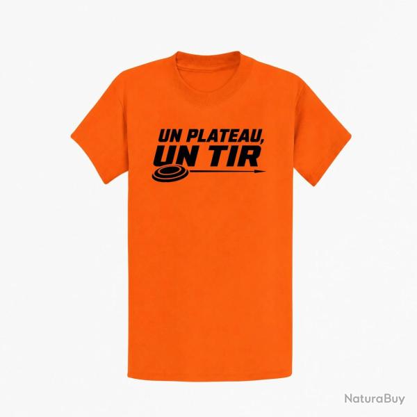 T-shirt Ball Trap Un plateau, un tir Trajectoire parfaite Orange