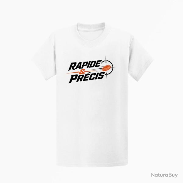 T-shirt Ball Trap Rapide et pr�cis R�flexe tireur Blanc / Orange
