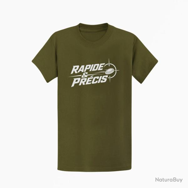 T-shirt Ball Trap Rapide et pr�cis R�flexe tireur Kaki / Blanc
