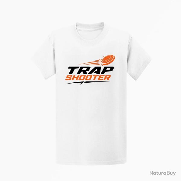 T-shirt Ball Trap Trap Shooter Fusil sportif Blanc / Orange
