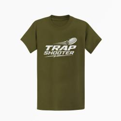 T-shirt Ball Trap Trap Shooter Fusil sportif Kaki / Blanc