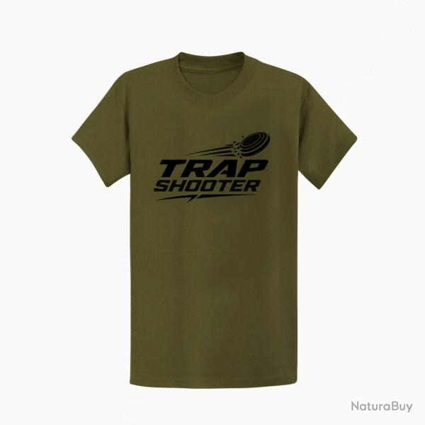 T-shirt Ball Trap Trap Shooter Fusil sportif Kaki / Noir