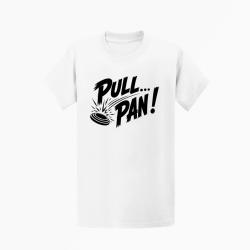 T-shirt Ball Trap Pull Pan Impact du plateau Blanc
