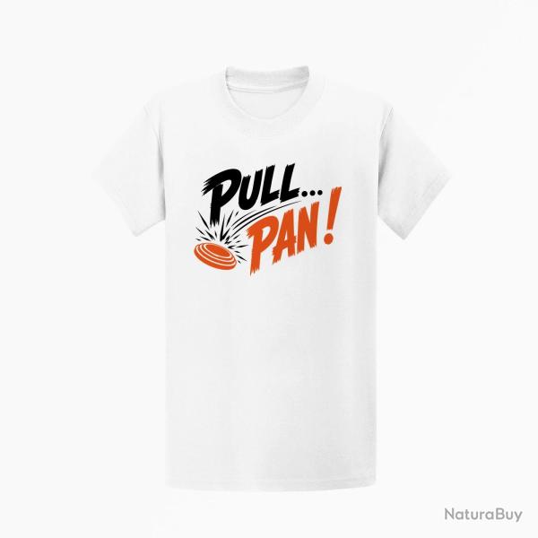 T-shirt Ball Trap Pull Pan Impact du plateau Blanc / Orange