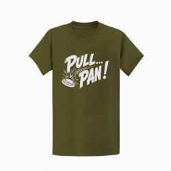 T-shirt Ball Trap Pull Pan Impact du plateau Kaki / Blanc